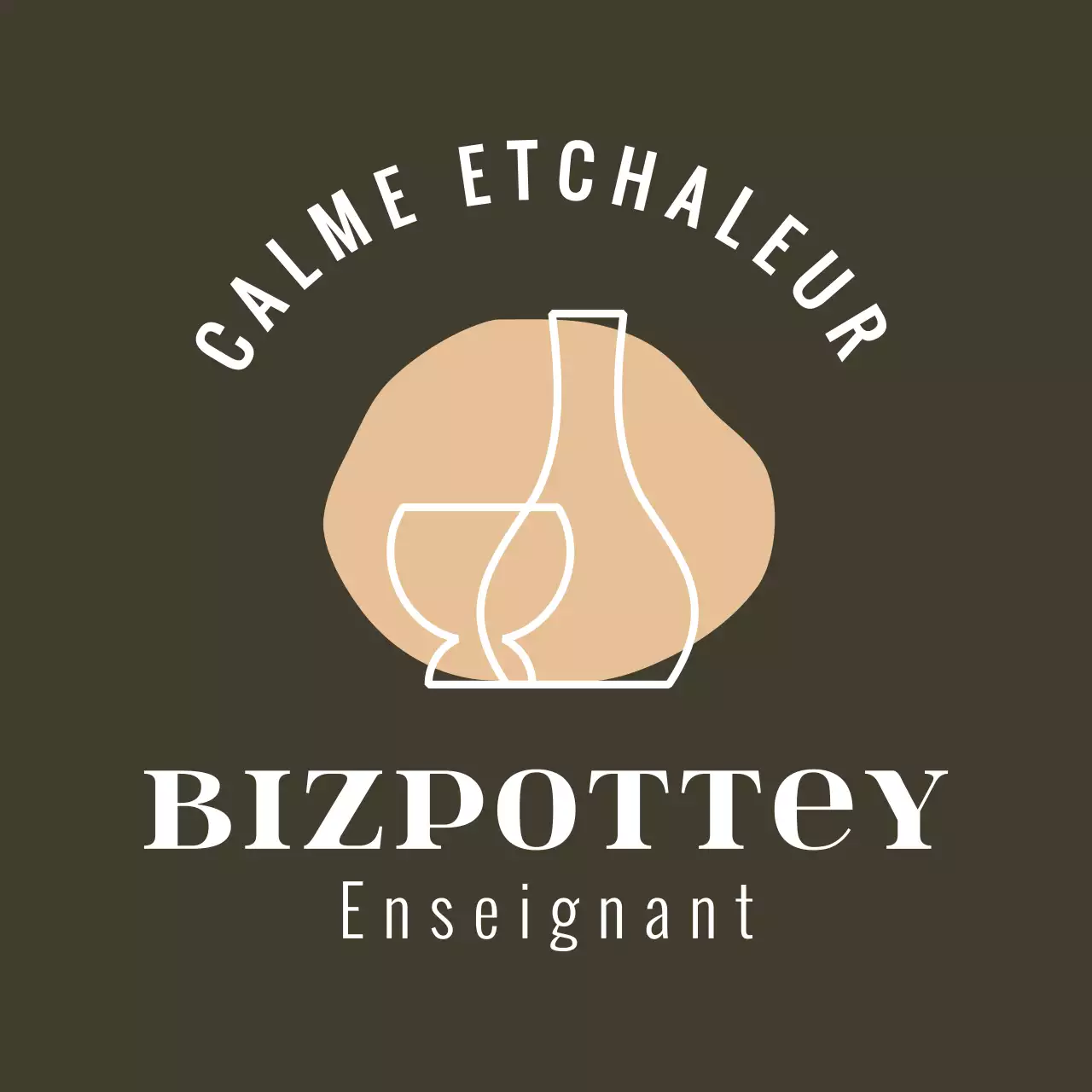 Logo de l'atelier de poterie tablier avec illustration en ligne poterie