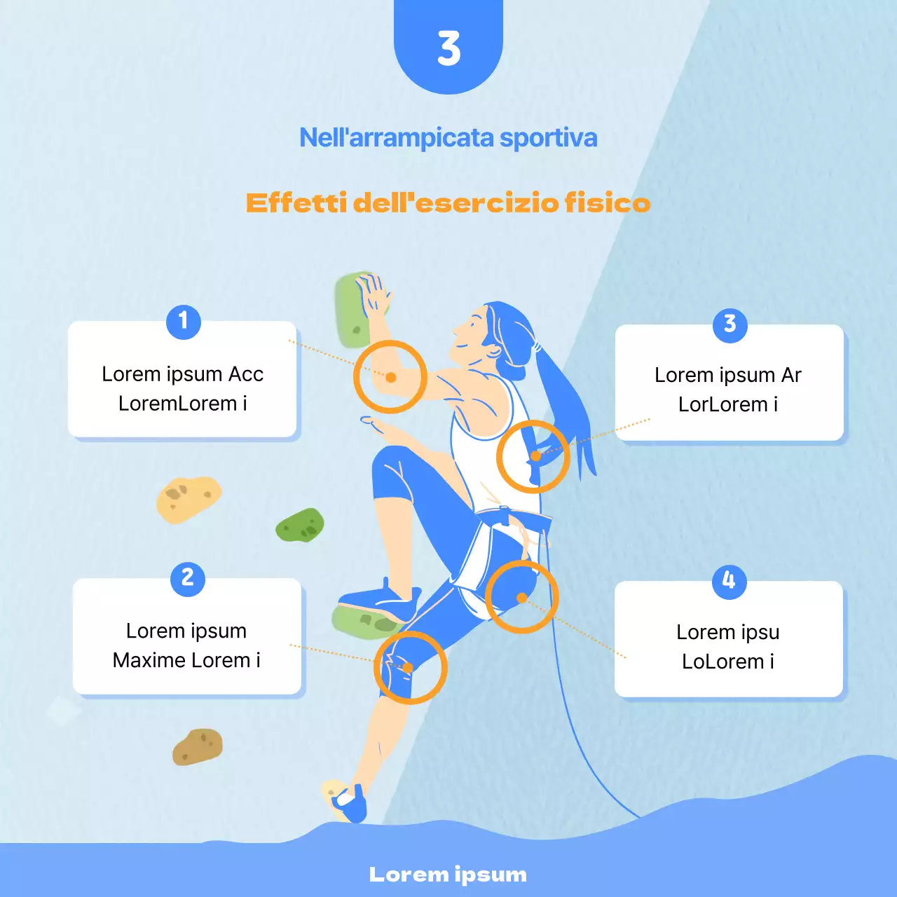 Cartolina per l'arrampicata sportiva fresca e dinamica in arancione con sfondo bluNews