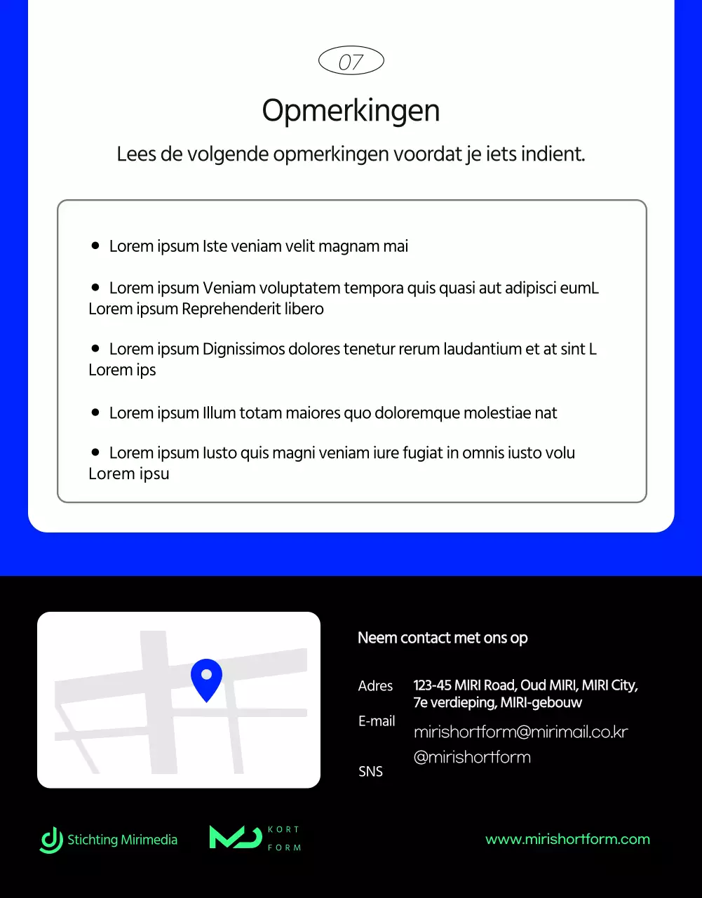 Kitscherig kort formulier voor wedstrijdaanvraag met blauwe achtergrond