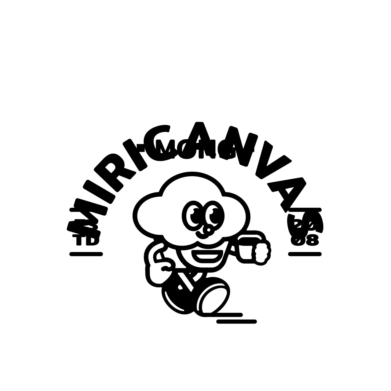 Logotipo de una cafetería con una sencilla y bonita ilustración de un cupcake