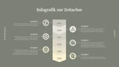 Zeitleiste mit grau-beigen Symbolen