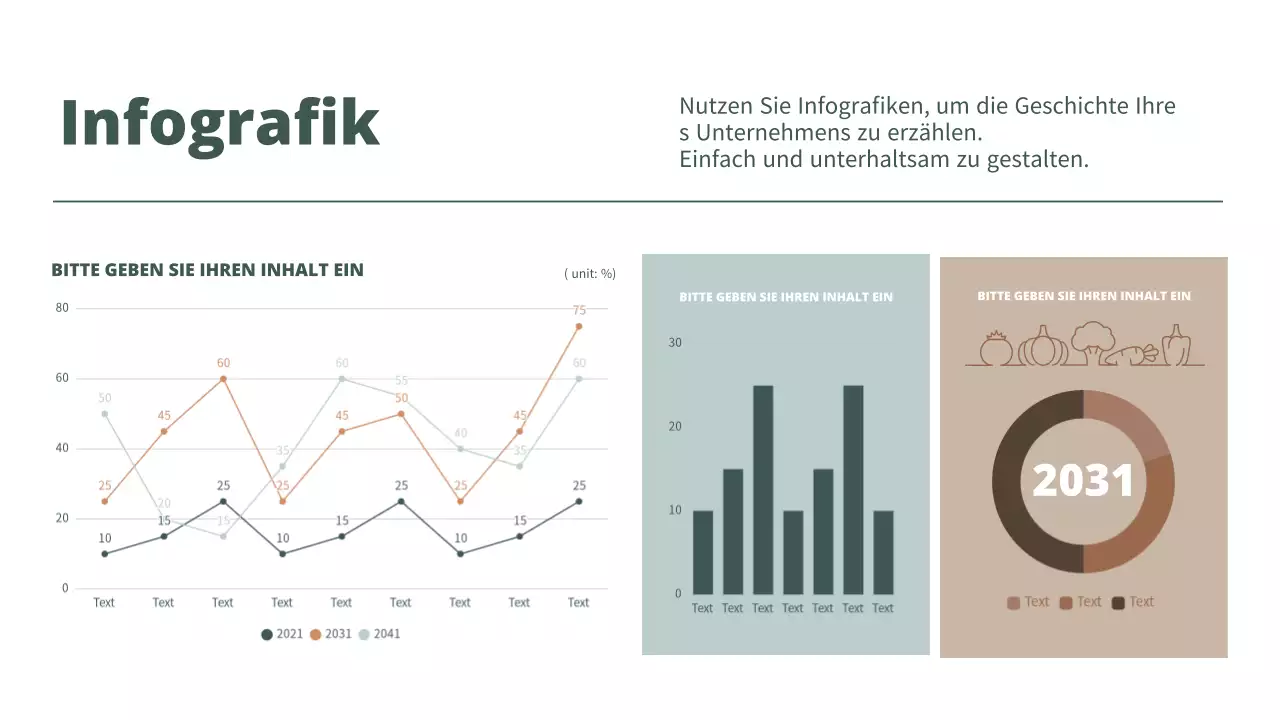 Diagrammkarte Diagrammkarte in grün und braun