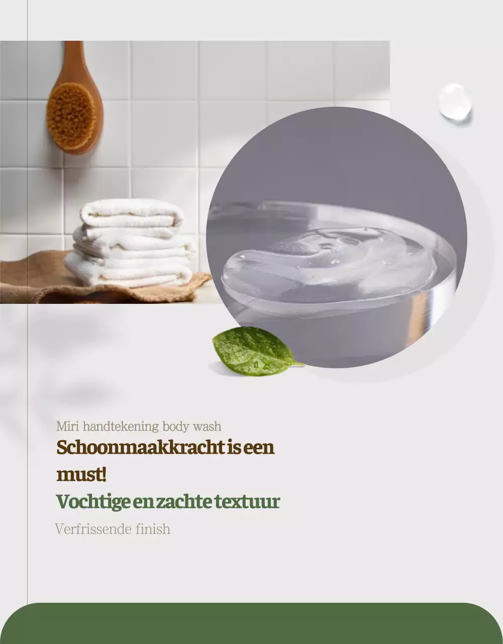 Een groene, natuurlijke, eenvoudige body wash promoten