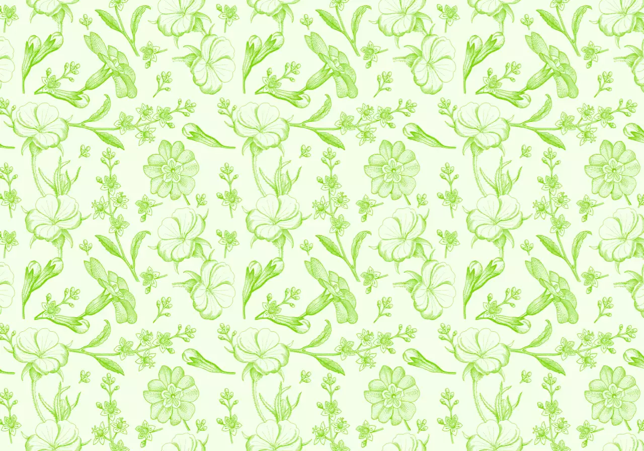 カラフルで鮮やかな色彩の感性豊かな花と葉のイラストパターンスタイルのパーソナルグッズ用