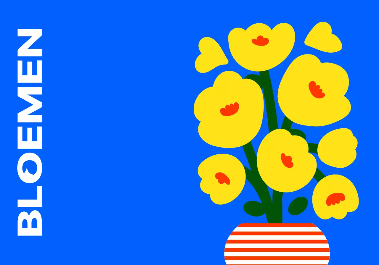 Een kleurrijke, schattige en hippe bloemenillustratie voor persoonlijke producten