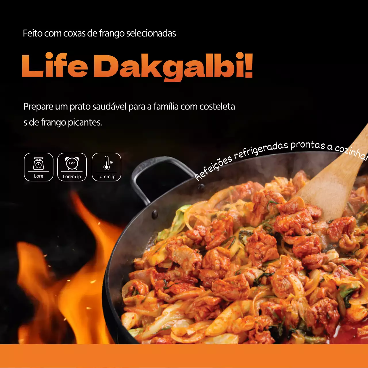 Promote Orange Black Charcoal Grilled Chicken Meal Kit