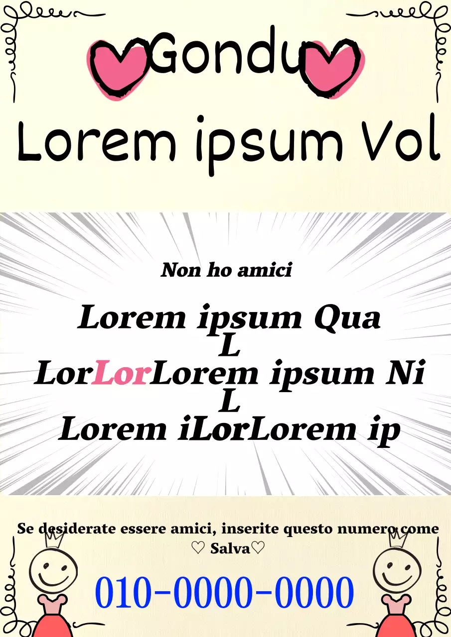 Pubblicizzate il lavoro del vostro amico con un simpatico testo nero