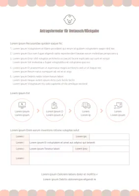 Baby Umtausch Rückgabeformular Baby Kinderkleidung Dokumentation Vorlage