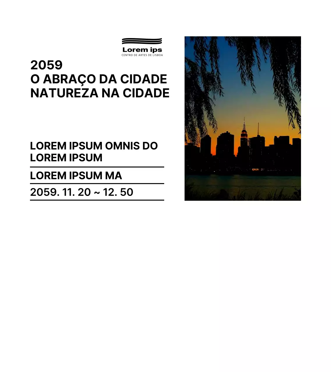 Estilo de apresentação de texto simples e a preto Guia informativo da exposição fotográfica