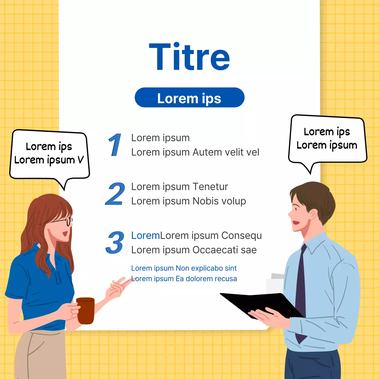 L'étiquette des affaires en jaune et en propre CardNews