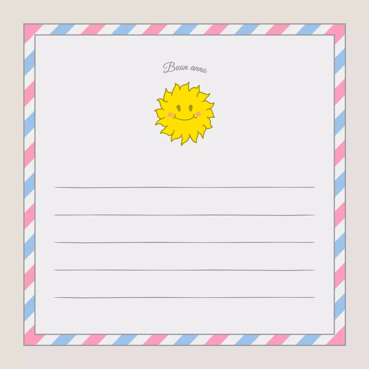 Anno del Rosa Cielo Blu Giallo Illustrazione di Happy New Year