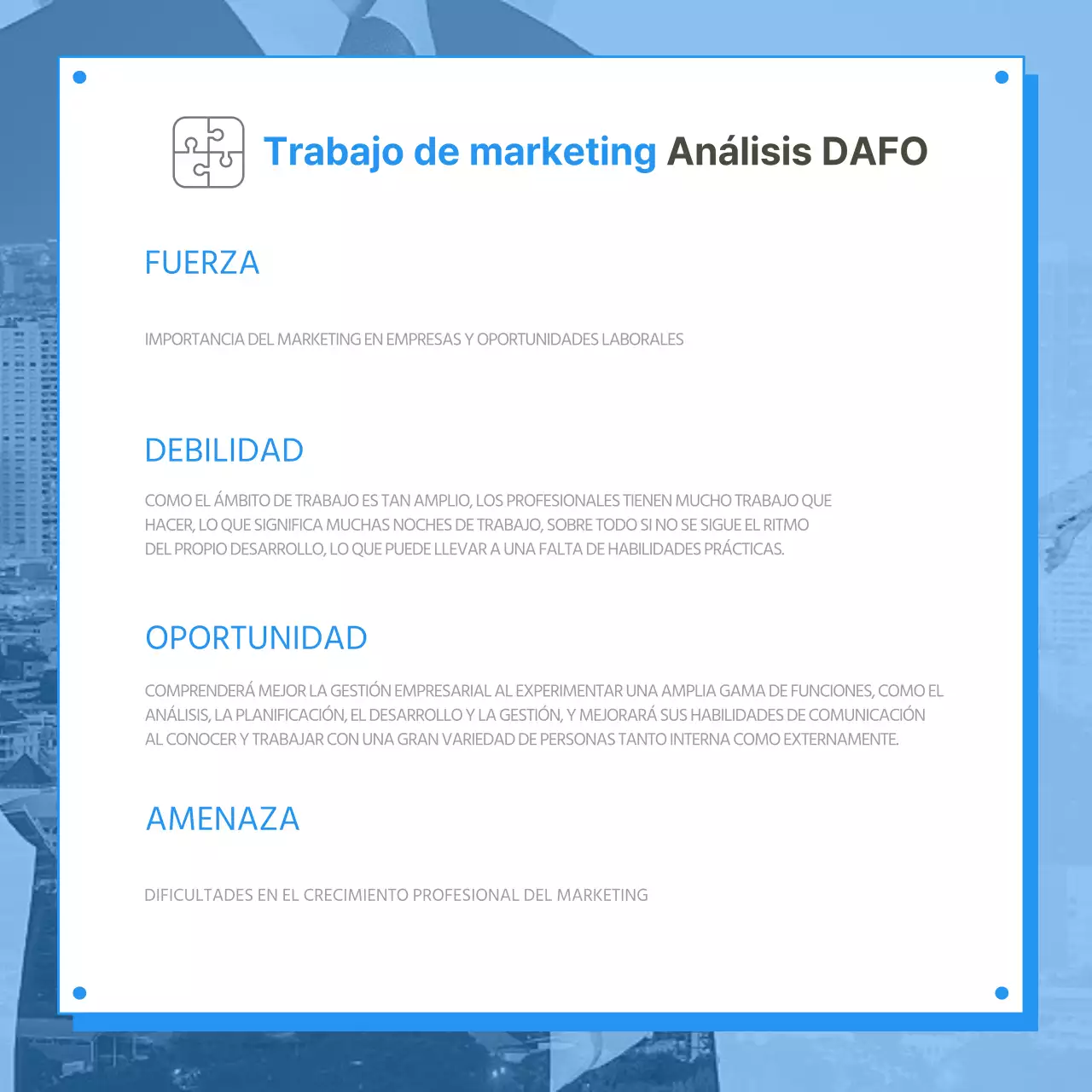 Un análisis completo de la labor de marketing de Bluetone Presentación de los departamentos de la empresa CardNews