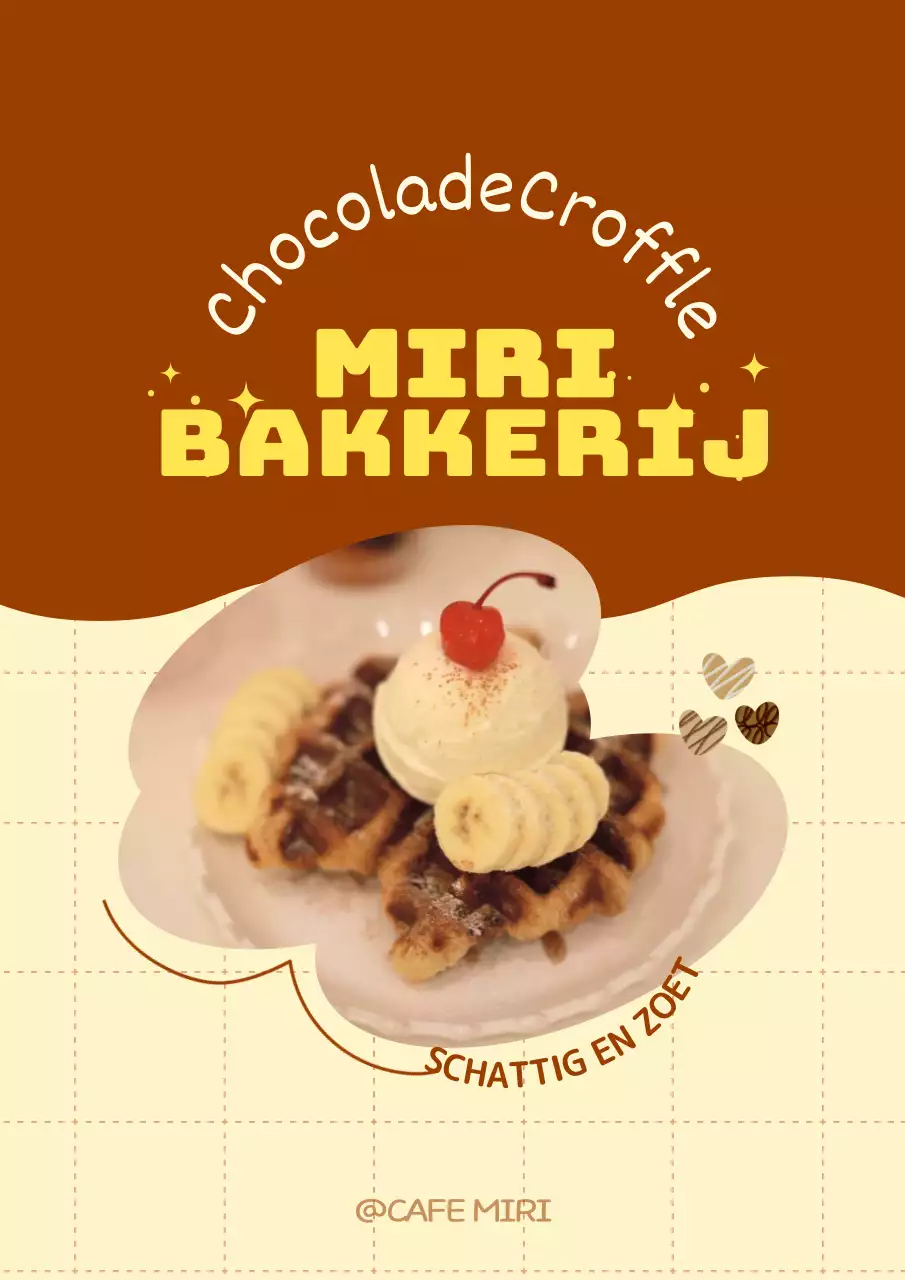 Promoot je menu met een schattig bruin en geel frame