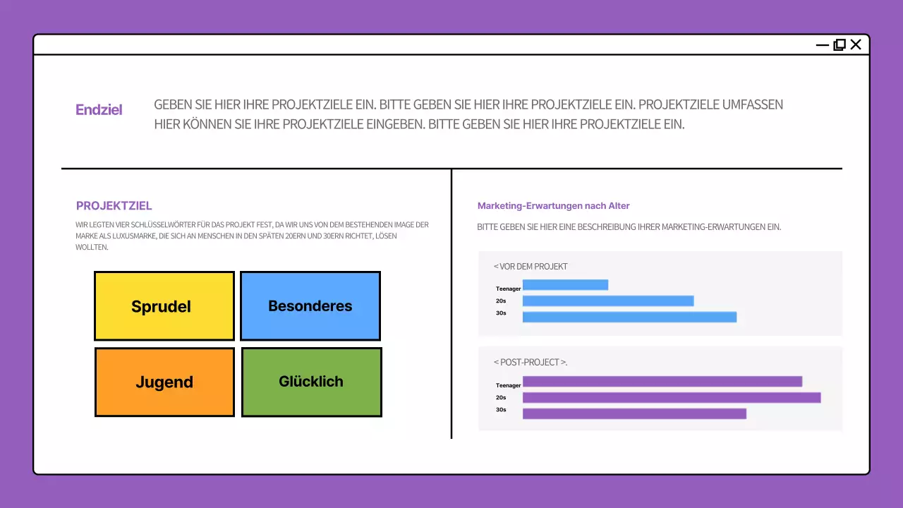 Portfolio mit bunten Konzepten für Computerbildschirme