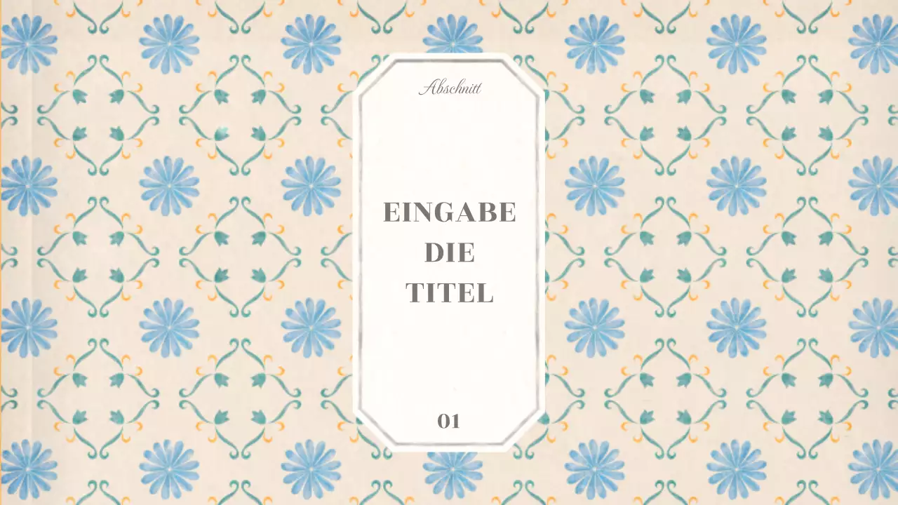 Emotionales konzeptionelles Grundlayout mit Vintage-Tapetenmuster in Beige und Hellblau