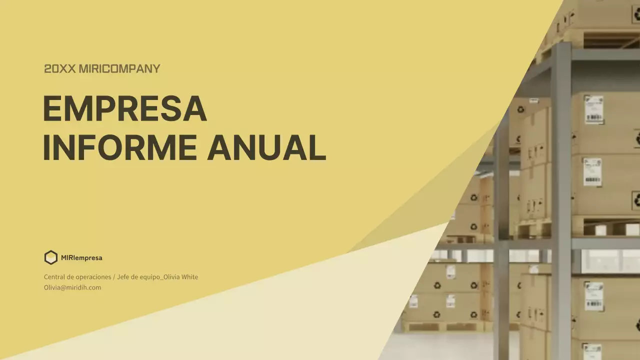 Un plan de empresa de logística limpio y amarillo