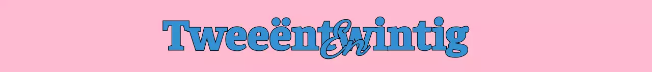 Promotie van een schoonheidsbedrijf met een tienerconcept in blauw en roze met Engelse lettertypeaccenten.