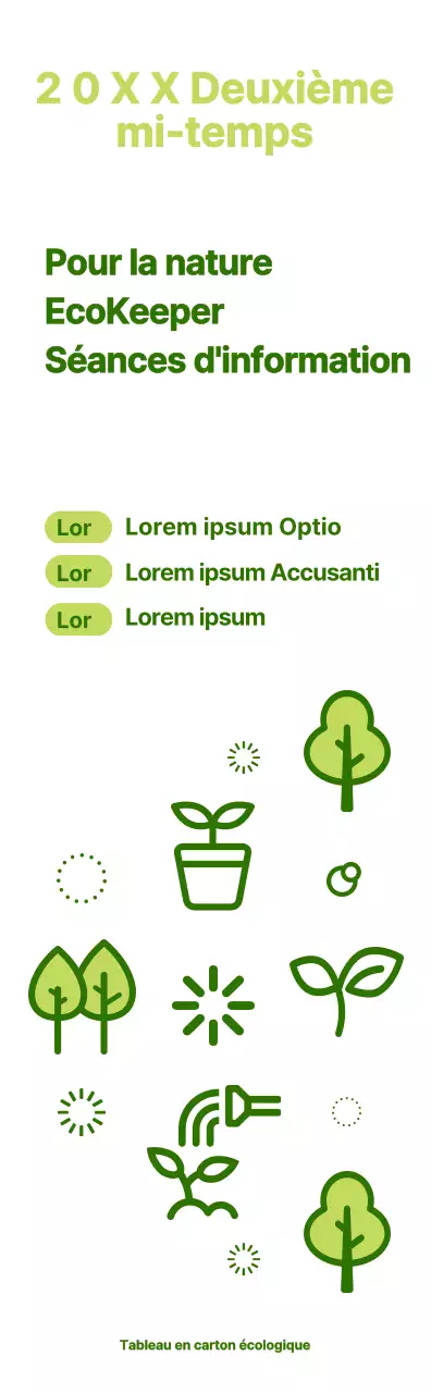 Icône simple de la nature, style combiné en vert et chartreuse À propos de la note d'information sur l'éco-gestion