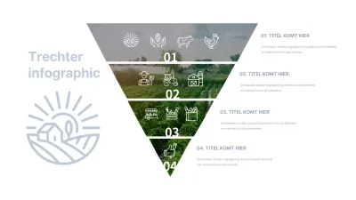 Funnel-infographic met een blauwgrijze boerderijsfeer