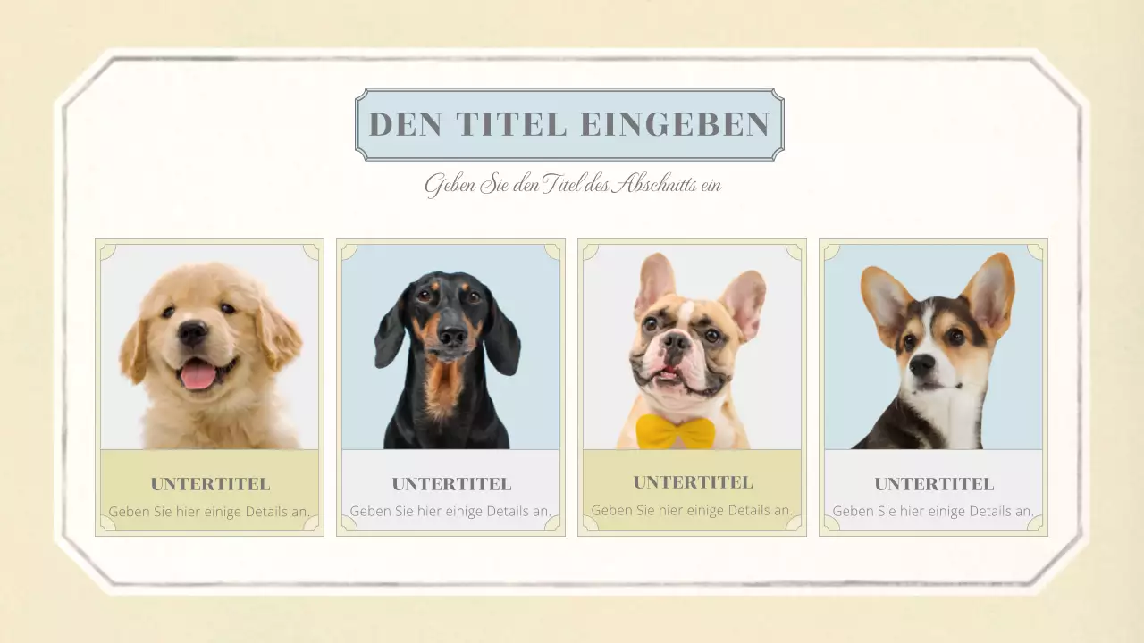 Emotionales konzeptionelles Grundlayout mit Vintage-Tapetenmuster in Beige und Hellblau