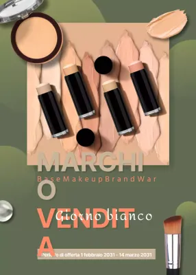 Promuovere una vendita su una collezione di cosmetici a base verde scuro