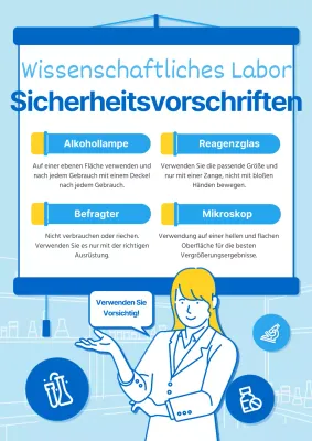 Blauer und hellblauer Bildschirm Vorlesung Illustration Wissenschaft Labor Laborwerkzeug Verwendung