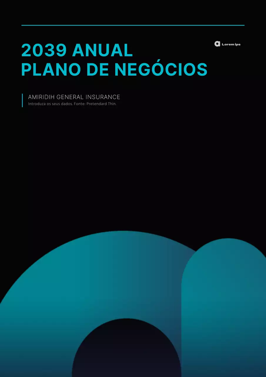Plano de negócios de conceito simples em azul claro e preto