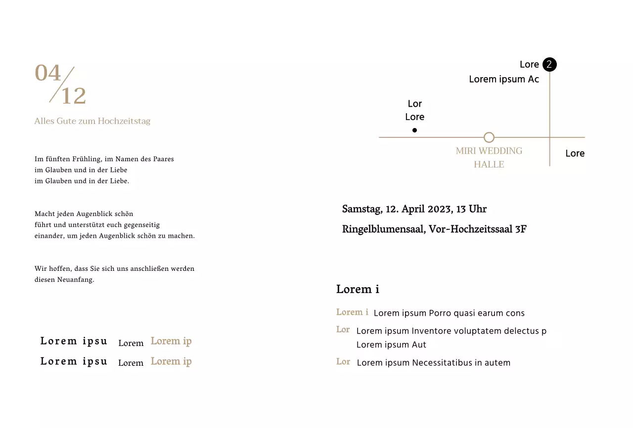 Klares Textkonzept Hochzeitseinladung mit ovalem Rahmen