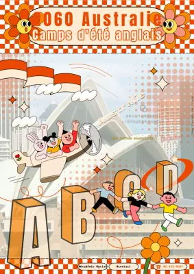 Guide des colonies de vacances kitsch en rouge et orange