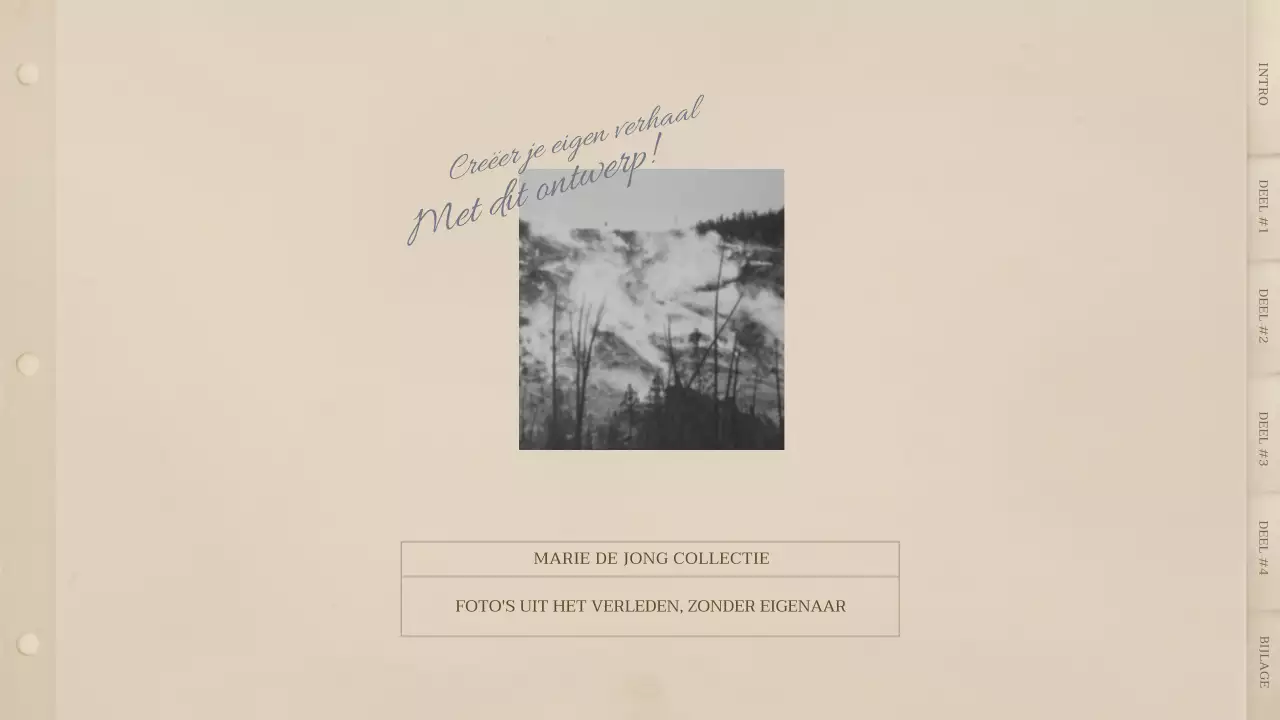 Een beige, vintage-geïnspireerd retro fotoboek