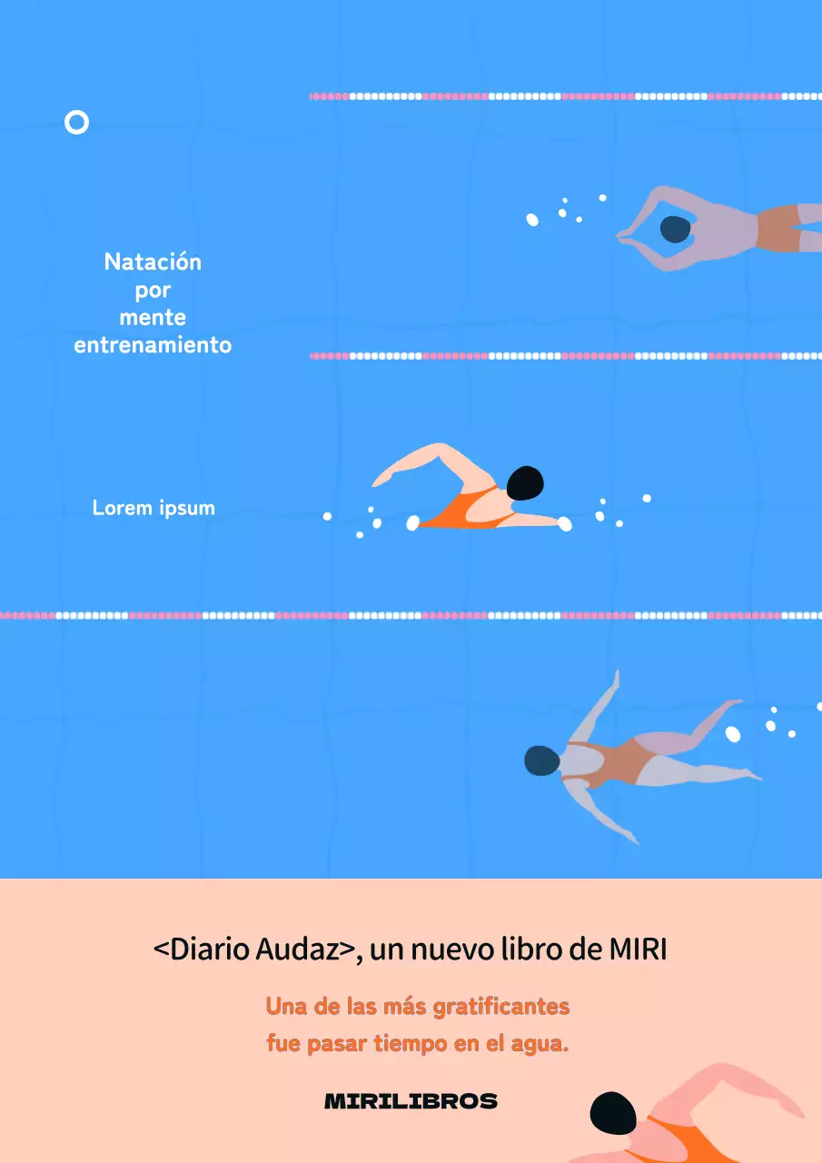 Ensayo de natación de verano en azul y rosa