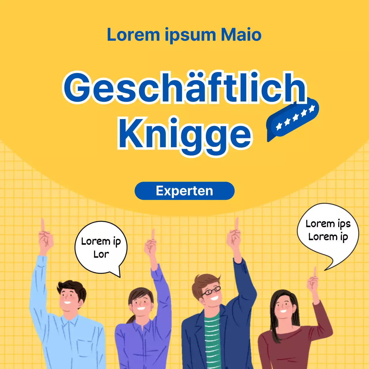 Business-Etikette in gelb und sauber CardNews