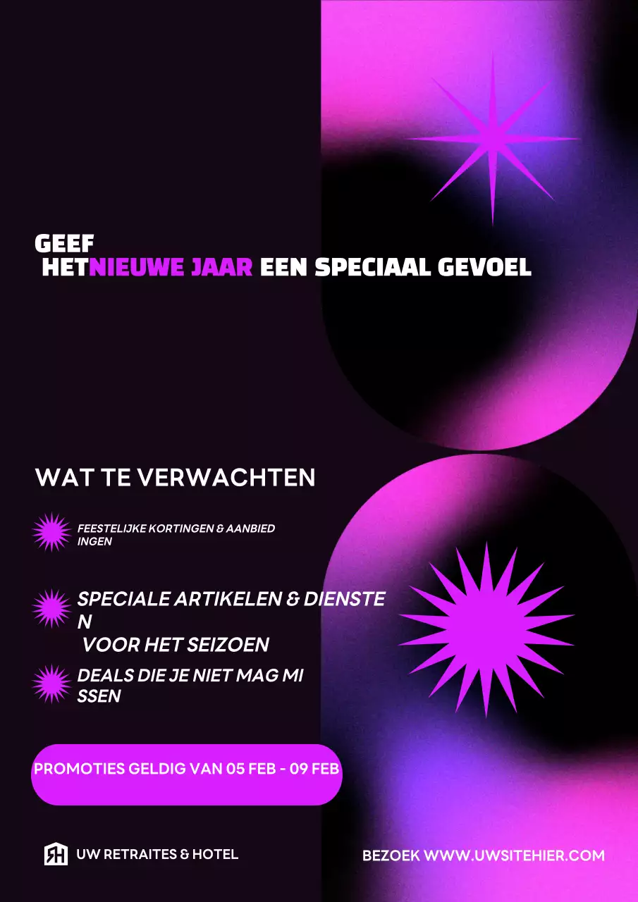 zwart en roze kleurverloop abstracte nieuwjaarspromotie