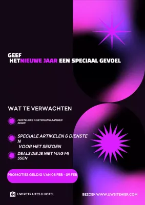 zwart en roze kleurverloop abstracte nieuwjaarspromotie