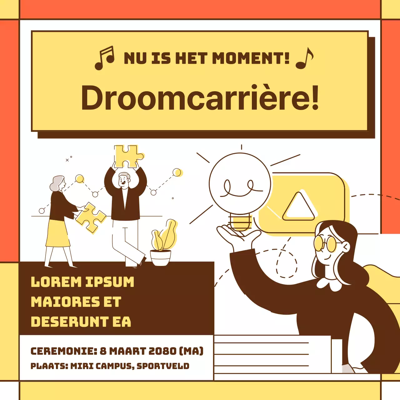 Terug naar school vieren in geel oranje bruin