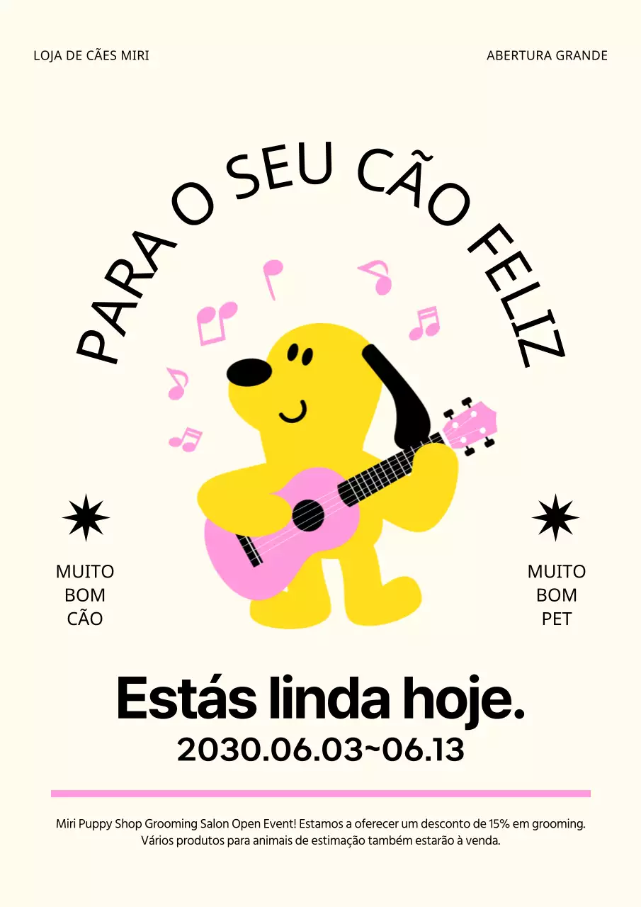 Promoções de produtos para animais de estimação cor-de-rosa, bonitos e ilustrados