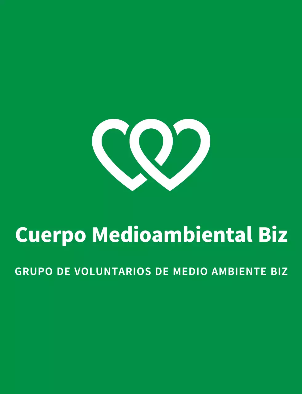Logotipo de un voluntario limpio en verde claro y azul marino para organizaciones de defensa del medio ambiente.