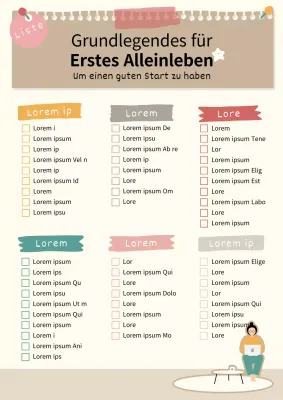 Eine farbenfrohe, tagebuchähnliche Liste von Dingen, die man zu Hause braucht