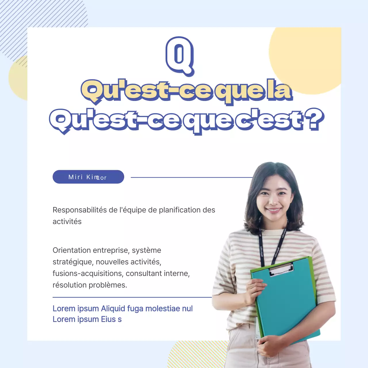 Recrutement moderne en bleu clair et jaune