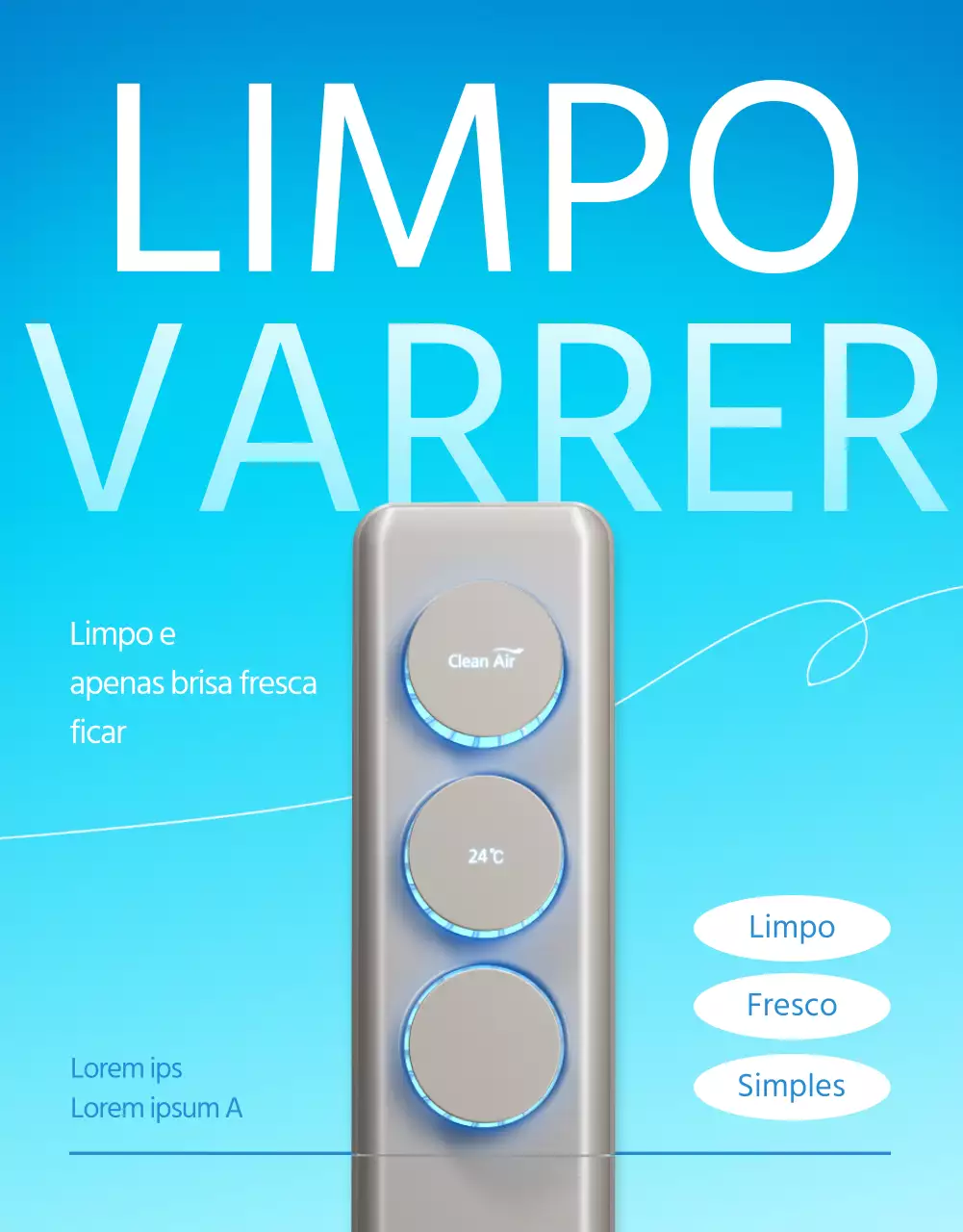 Promover a limpeza do ar condicionado azul-celeste