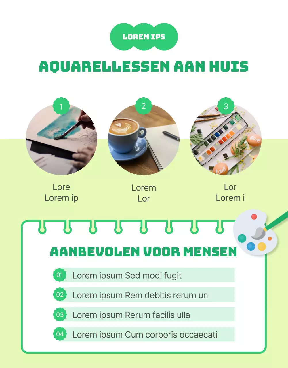 Harmonie geel en groen detailles