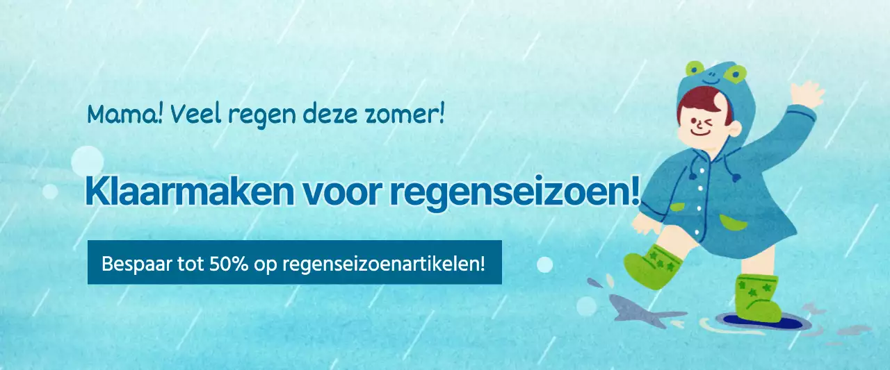 Voorbereiding op het regenseizoen met een schattig illustratieconcept in lichtblauw