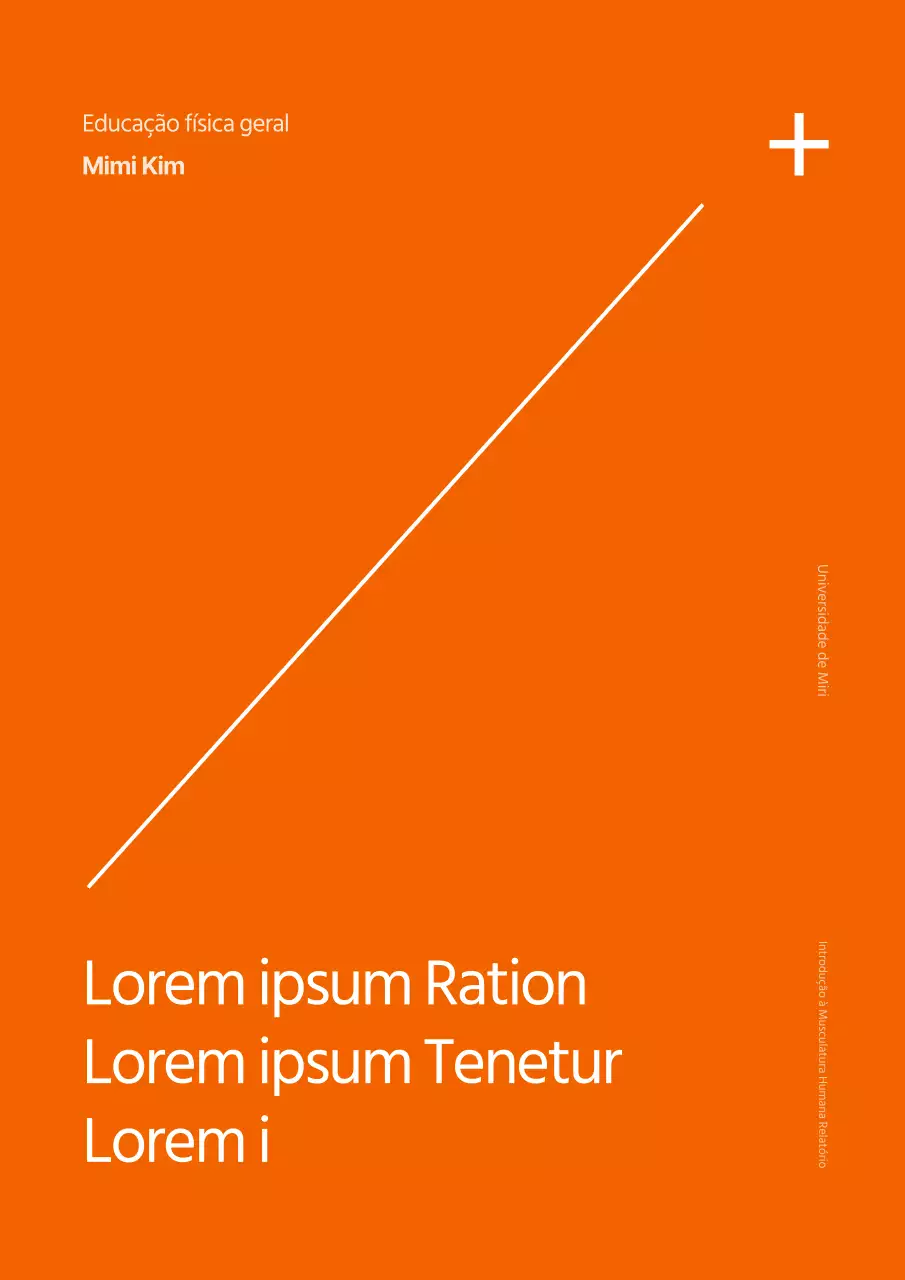 Capas de trabalhos de curso de relatórios universitários em laranja e branco
