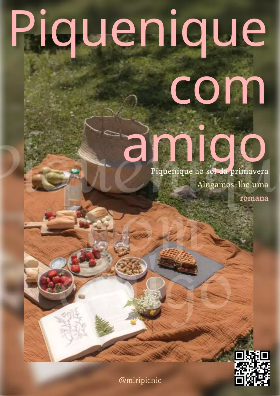 Promover alugueres de piqueniques vintage em rosa e amarelo