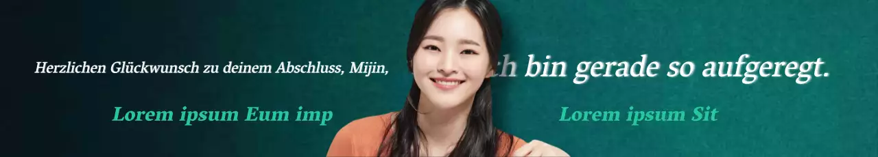 Klassischer Schriftzug für die Abschlussfeier in einem grünen Farbverlauf