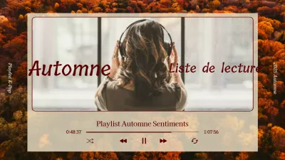 Liste de lecture de musique d'automne sur fond d'automne brun