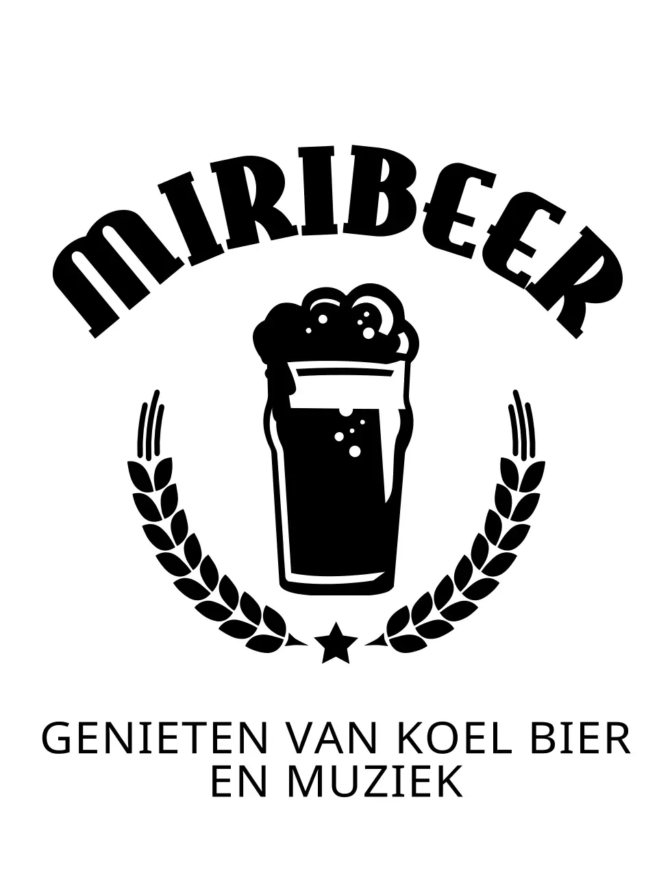 Brouwerijconcept met een eenvoudig zwart geïllustreerd logo