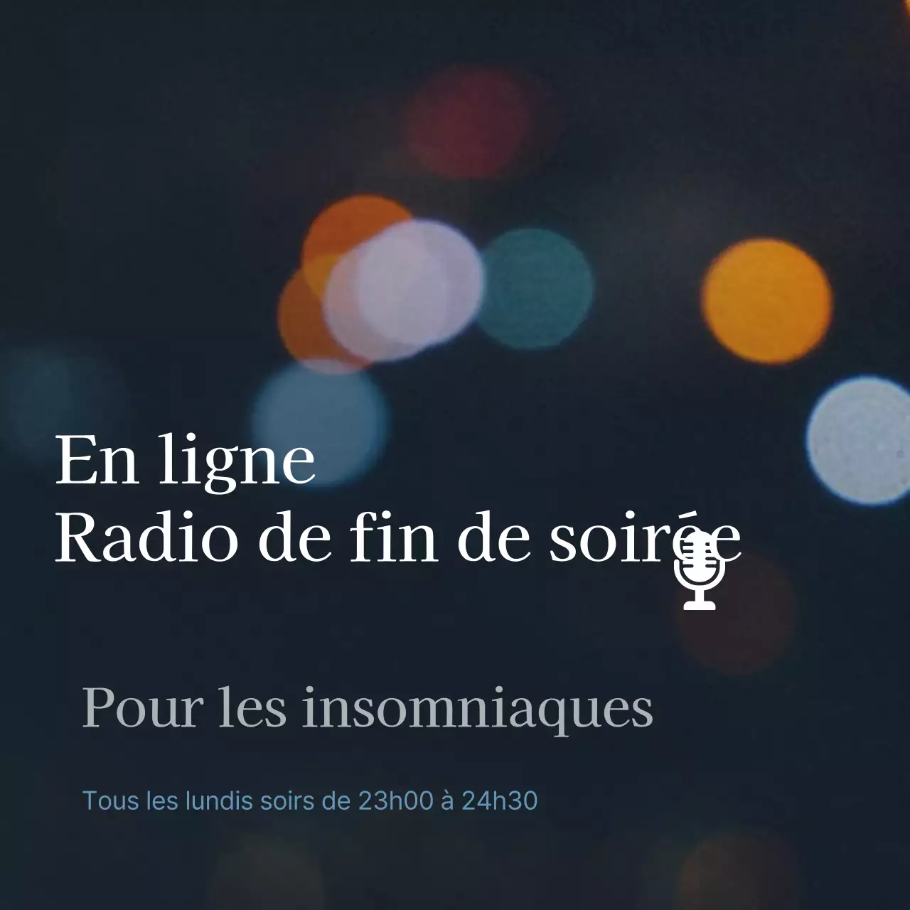 Émotions sombres, bleu marine, radio en ligne tard dans la nuit