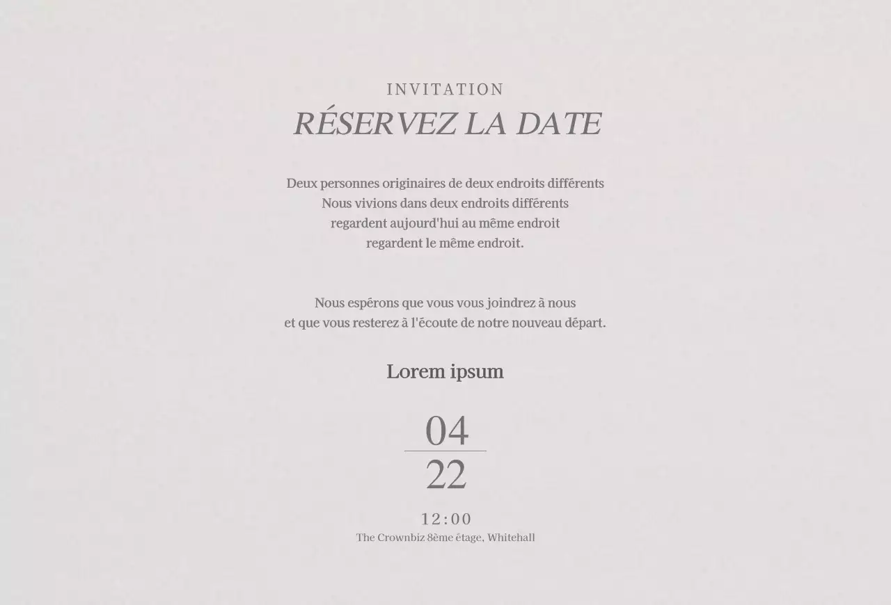 Une invitation de mariage sobre avec des photos de mariage en noir et blanc