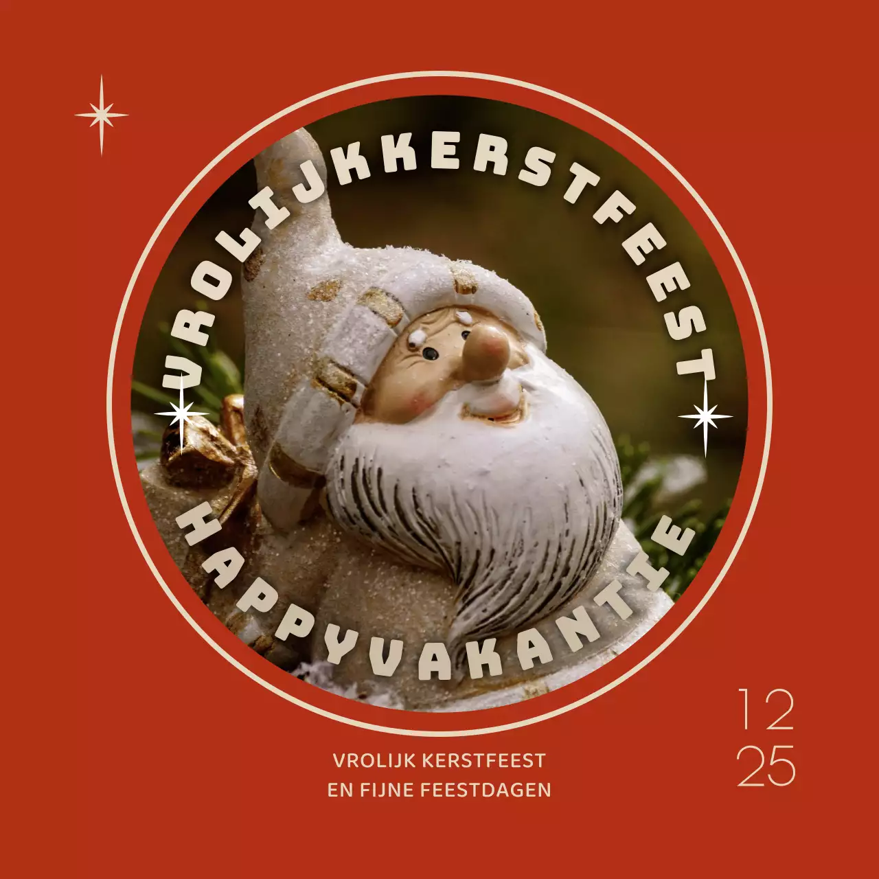 Rode kerstfoto kerstkaart